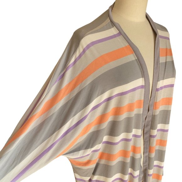 Torrid Super Soft Knit Pastel Multi-Striped Longline Open Cardigan Rayon Sz 3X - Picture 5 of 14